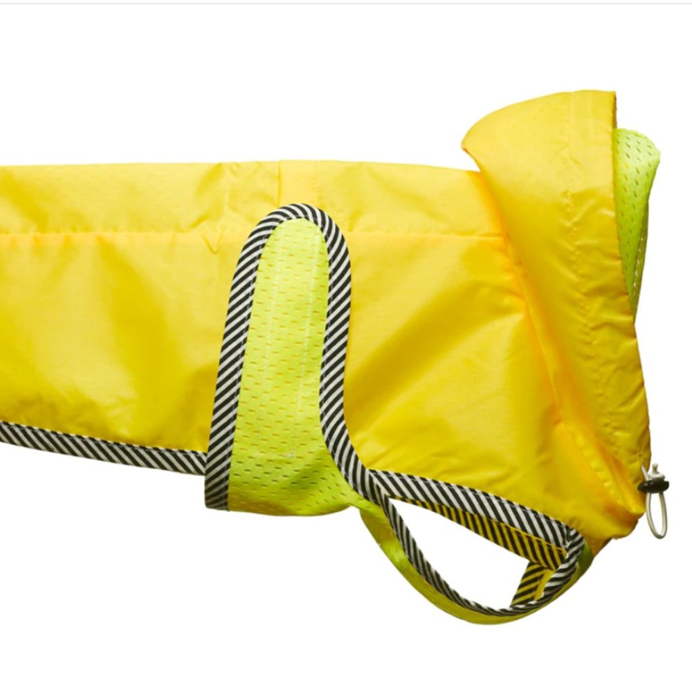 Neon Yellow Nylon Rain Jacket with Mesh Lining Size 10